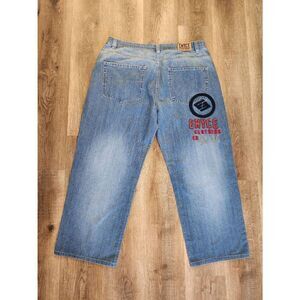 Enyce Y2K Men's Wide-Leg Jeans Embroidered Spellout Denim size 40x29
